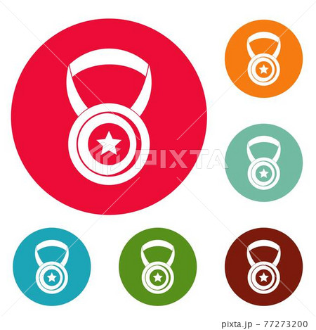 Medal icons circle set vector Medal icons circle set vector 77273200