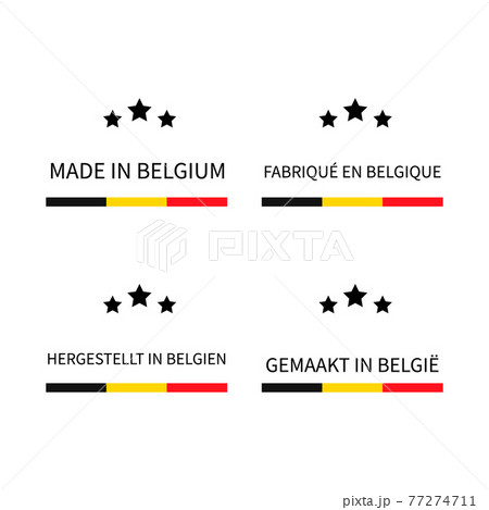 Made in Belgium labels in English, French, - Stock Illustration  [77274710] - PIXTA