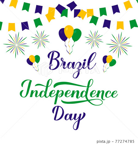 Brazil Independence Day calligraphy hand lettering. Brazilian holiday celebrated on September 7. Vector template for typography poster, banner, greeting card, flyer, etc Brazil Independence Day calligraphy hand lettering. Brazilian holiday celebrated on September 7. Vector template for typography poster, banner, greeting card, flyer, etc 77274785