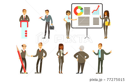 Business Workflow Set Business People Working のイラスト素材 Business Workflow Set Business People Working のイラスト素材