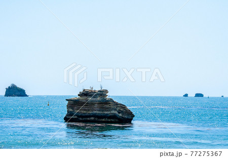 みちのく潮風トレイル 浦戸諸島 桂島海水浴場から太平洋を望む みちのく潮風トレイル 浦戸諸島 桂島海水浴場から太平洋を望む 77275367