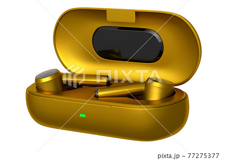 3D rendering of wireless earphones for workouts or listening streaming servicess 77275377