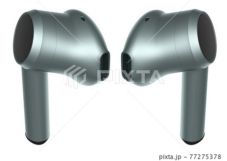 3D rendering of wireless earphones for workouts or listening streaming servicess 77275378