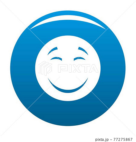 Smile icon blue vector Smile icon blue vector 77275867