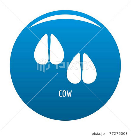 Cow step icon blue vector Cow step icon blue vector 77276003