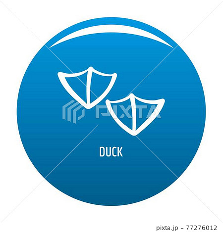 Duck step icon blue vector Duck step icon blue vector 77276012