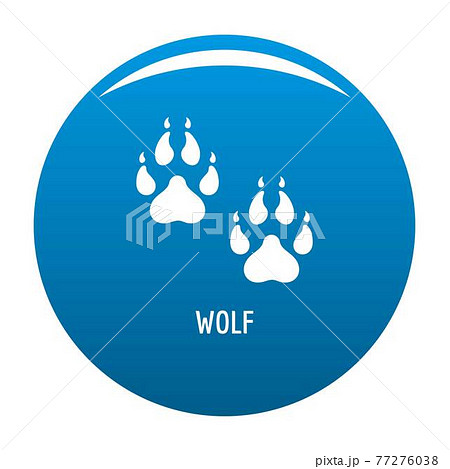 Wolf step icon blue vector 77276038