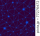 Blue polygonal network grid seamless pattern. Abstract Modern Technology line background, wallpaper. Triangle low poly concept design. Digital data vector structure. Science tech, neural, cyber print 77276472