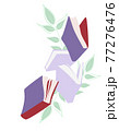 Flying Books object icon, Banner for decoration design. Reading symbol in green leaves clip art. Knowledge, learning, literature, library sign. Cartoon pile of book isolated Vector illustration 77276476