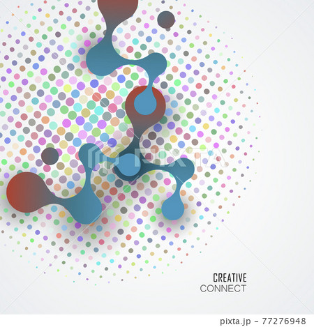 Abstract blue large molecules with bright circles on white background. Modern logotype icon dna Abstract blue large molecules with bright circles on white background. Modern logotype icon dna 77276948