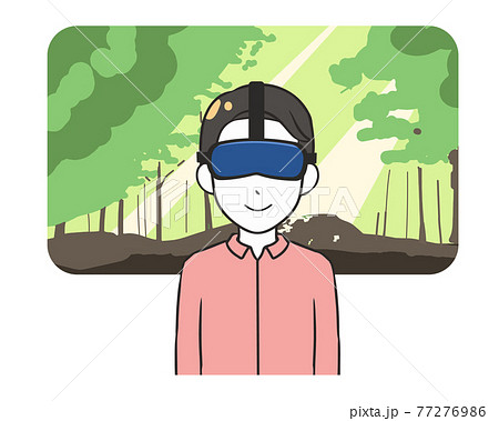 VR　観光　森林　男性 77276986