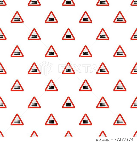 Railroad crossing with a barrier pattern seamless 77277374