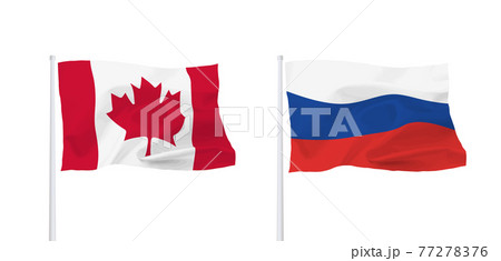 カナダとロシアの旗