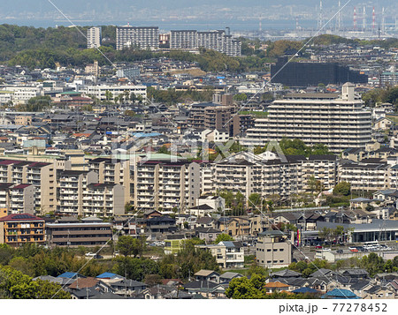高台から見た市街地の風景 77278452
