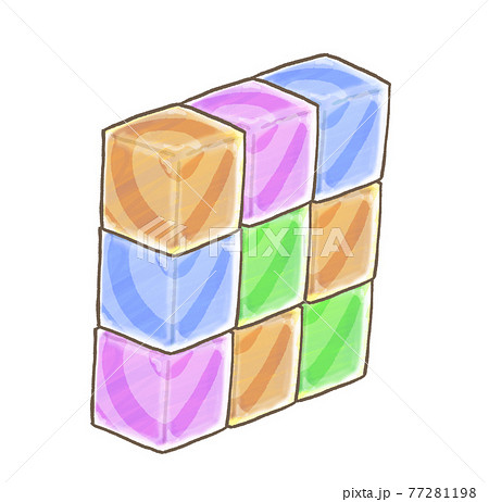 R もっとメルヘンなブロック遊び 正方形のイラスト素材