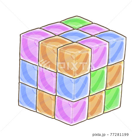R もっとメルヘンなブロック遊び ルービックキューブ 正四面体のイラスト素材