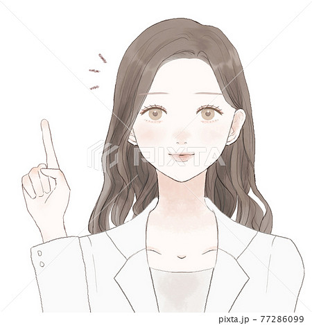 指をさしながら説明している女性医師 77286099