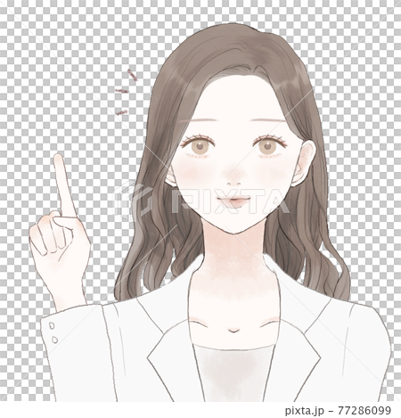 指をさしながら説明している女性医師 77286099