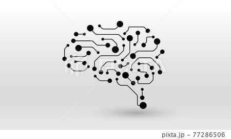 Brain circuit ai tech concept icon 77286506