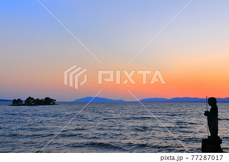 【島根県】嫁ヶ島の残照（宍道湖十景） 77287017