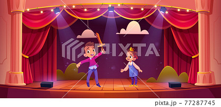 Kids On Theatre Stage Little Children Actorsのイラスト素材