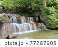 広い滝と池(流水) 77287905