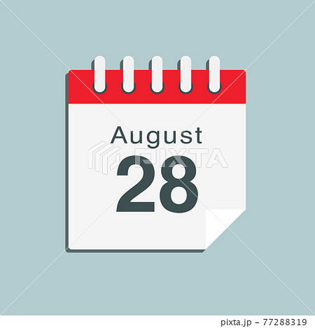 Icon day date 28 August, template calendar page 77288319