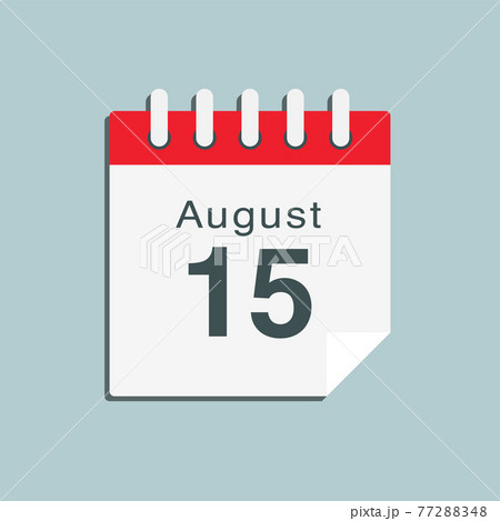 Icon day date 15 August, template calendar page 77288348