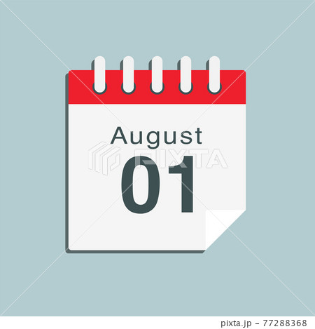 Icon day date 1 August, template calendar page 77288368