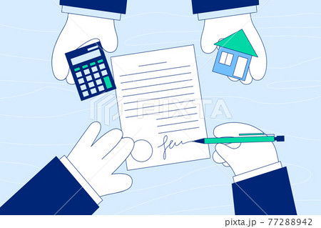 Deal of buying, renting or leasing accommodation concept 77288942