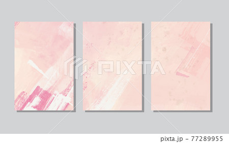 Vector abstract color paint pink banner set. 77289955