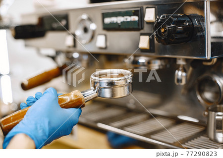 Ground coffee in a holder for making coffee Ground coffee in a holder for making coffee 77290823