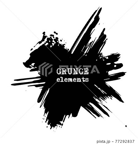 vector splats splashes and blobs of black ink paint in different shapes drips 77292837