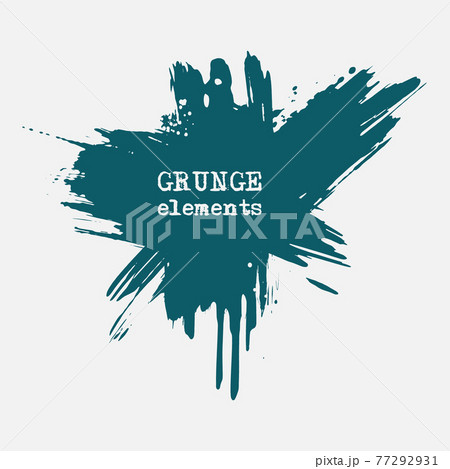 vector splats splashes and blobs of blue ink paint in different shapes drips 77292931