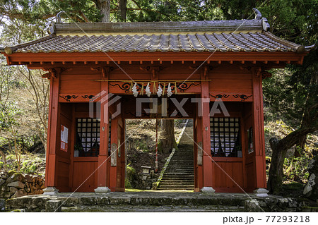 若桜宿　若桜神社　随身門　鳥取県八頭郡若桜町 77293218