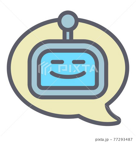 Robot chatbot icon, outline style Robot chatbot icon, outline style 77293487