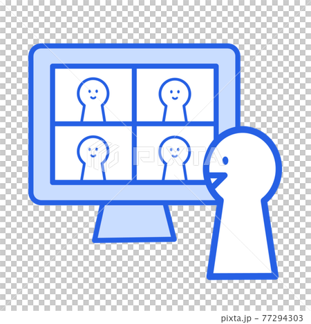 Illustration material: remote work, telework, online meeting Illustration material: remote work, telework, online meeting 77294303