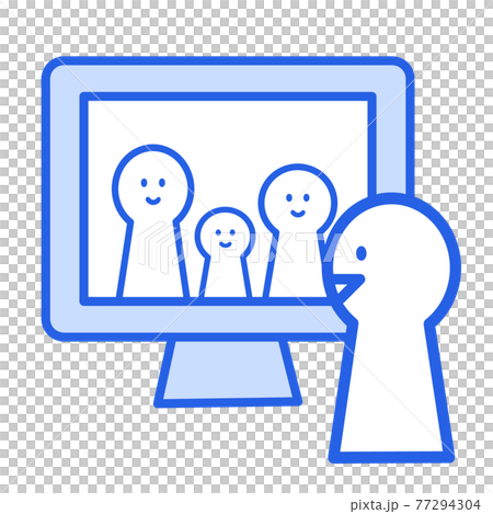 Illustration material: remote work, telework, online call 77294304