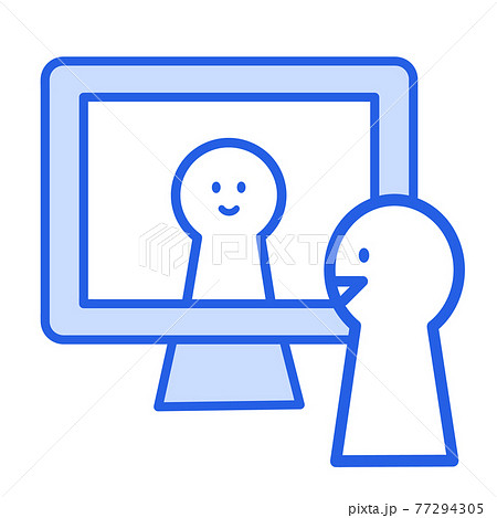 イラスト素材 リモートワーク テレワーク オンライン通話のイラスト素材 イラスト素材 リモートワーク テレワーク オンライン通話のイラスト素材
