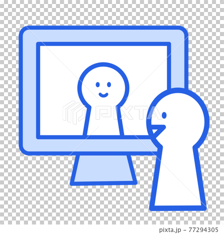 Illustration material: remote work, telework, online call Illustration material: remote work, telework, online call 77294305