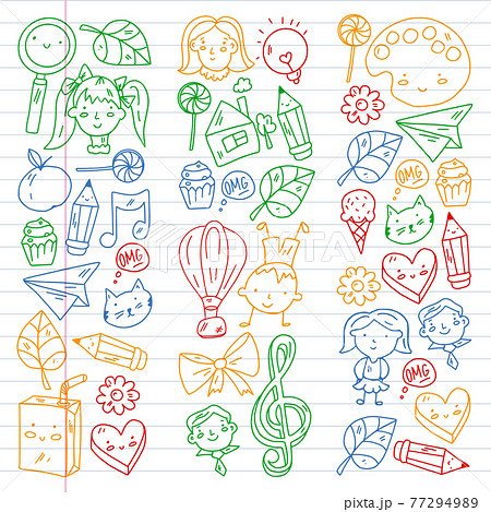 Creativity and imagination. Vector illustration. Children education. 77294989