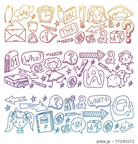 English course. E-learning, online education. English language 77295072