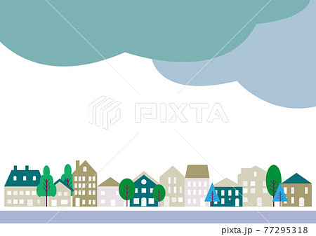 ヨーロッパ風の町並みのイラスト素材