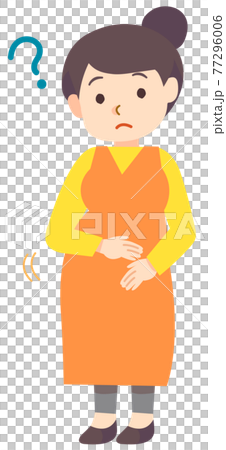 不思議に思う妊婦 77296006