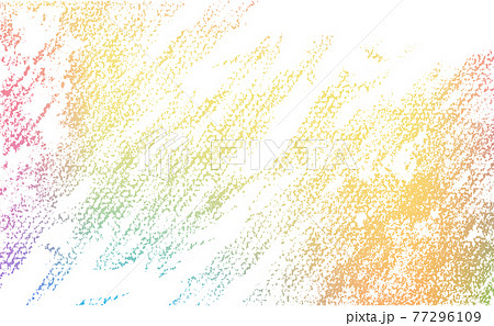 クレヨンで描かれたパステルカラーのベクター背景素材 透過 カラフル 虹色のイラスト素材