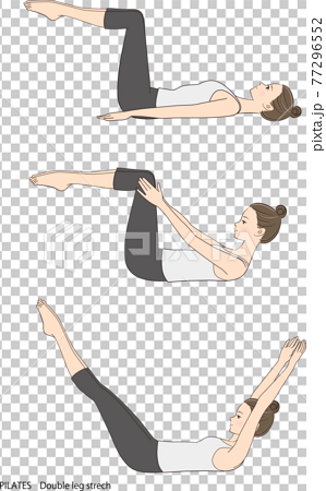 Pilates sequence, double leg stretch - Stock Illustration [77296552] - PIXTA