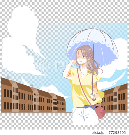 一個女人打著傘 77298303