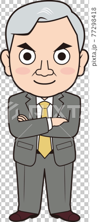 腕組みする男性社長 77298418