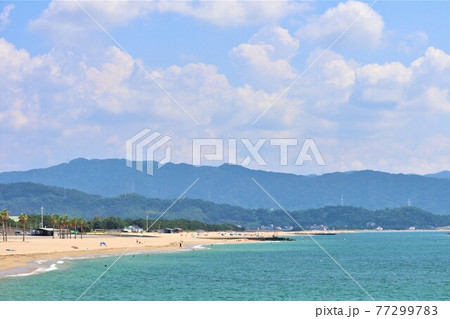 片男波海水浴場夏の風景 77299783