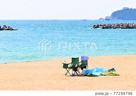 片男波海水浴場夏の風景 片男波海水浴場夏の風景 77299796